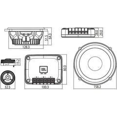 JBL CLUB 605CSQ - 6.5" 2-Way Car Component Door Speakers 570W