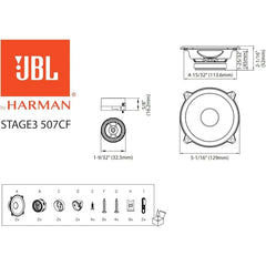 JBL STAGE3 507CF - 5.25" 2-Way Component Car Door Speakers 270W