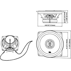 JBL STAGE1 51F - 5.25" 130mm 2-Way Coaxial Car Speakers 150W