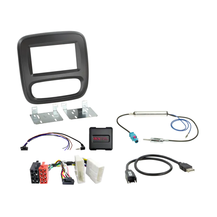 ACV AKVX37 - Renault Trafic 2014-2017, Vauxhall Vivaro 2016-2019, Nissan NV300 2014-2021 Complete Double Din Stereo Fitting Kit
