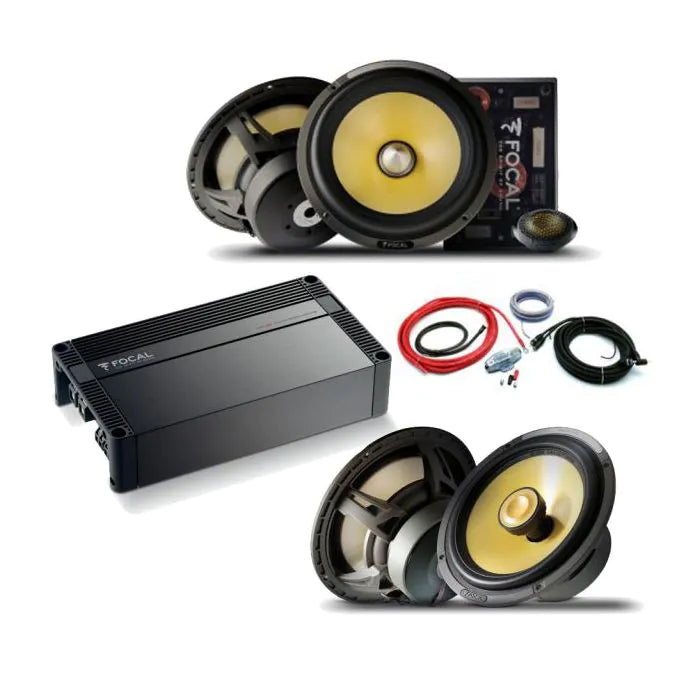 Focal 4 Channel 16.5cm Component & 16.5cm Coaxial Speaker & Amp Package Deal