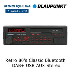 Blaupunkt Bremen SQR 46 DAB - Retro Classic Bluetooth DAB+ USB  Stereo