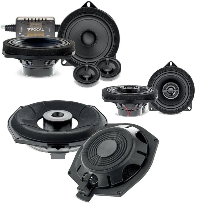 Focal Mini F Series Front / Rear Speaker & Underseat Subwoofer Upgrade Package