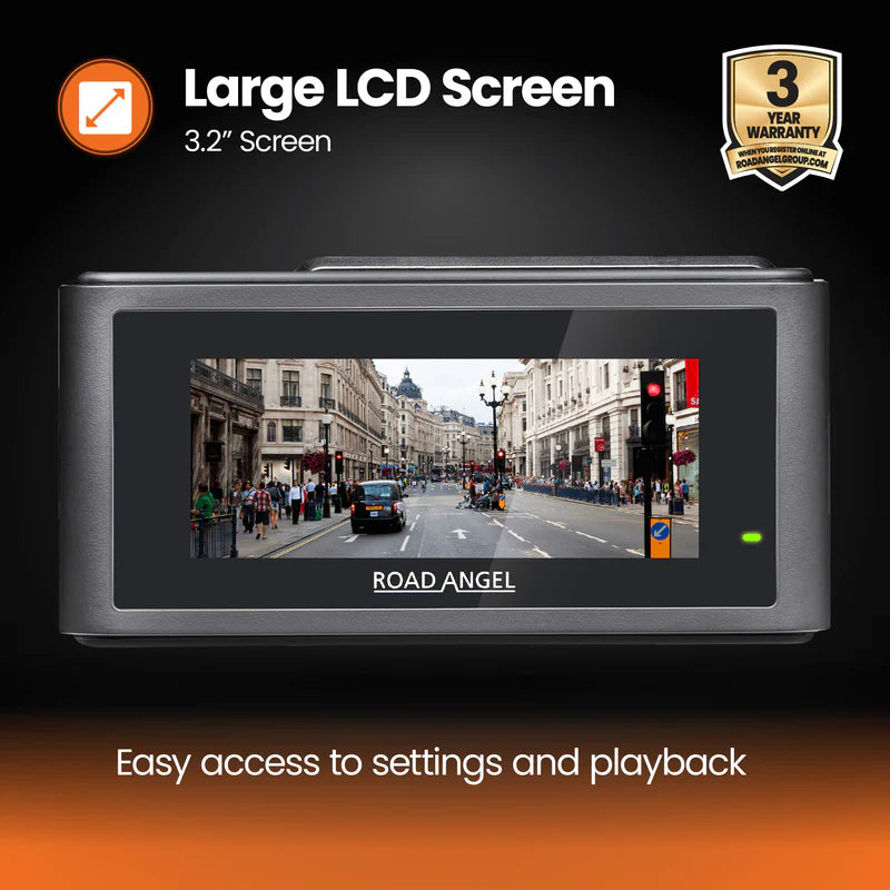 Road Angel Halo Play – 4K Dual Dash Cam with 3.2" Screen, Parking Mode &amp; Quick Release Mounting