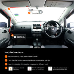 RA7300C Road Angel Halo Dash Cam 5V Type-C Hardwiring Kit with Battery Monitor