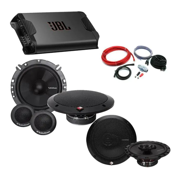 Rockford 4 Channel Amplifier 16.5cm Components & 16.5cm 3 Way Coaxial Speaker Deal