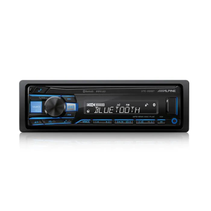 Alpine UTE-201BT Mechless Bluetooth MP3 FLAC USB AUX Car Stereo RDS Tuner