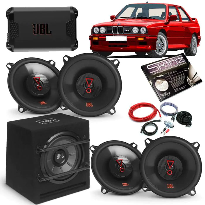 BMW 3 Series E30 - JBL Front & Rear Speakers Amplifier With 8" Subwoofer Upgrade Package