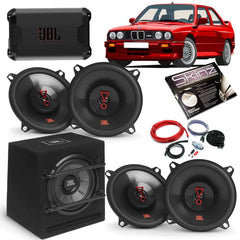 BMW 3 Series E30 - JBL Front & Rear Speakers Amplifier With 8" Subwoofer Upgrade Package