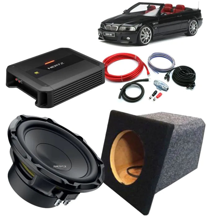 Bespoke BMW 3 Series E46 Convertible Custom Armrest Bass Box + Hertz 8" Subwoofer & Amp Deal
