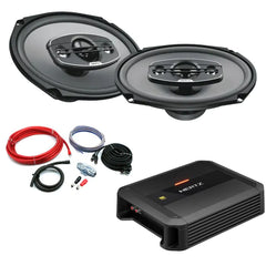 Hertz UNO 6"x9" 4-Way Coaxial Shelf Speakers & Amplifier Package 340W