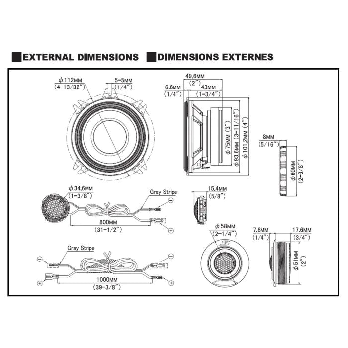 Alpine S2-S40C - S-Series 4" 2-Way Component Car Speakers 140 Watts