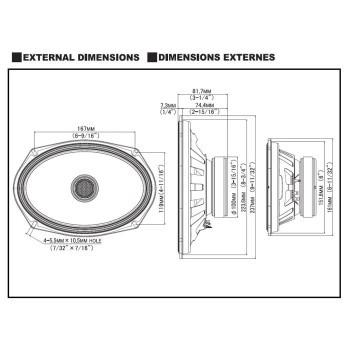 Alpine S2-S69 - S-Series 6"x9" 2-Way Car Coaxial Speakers 260 Watts