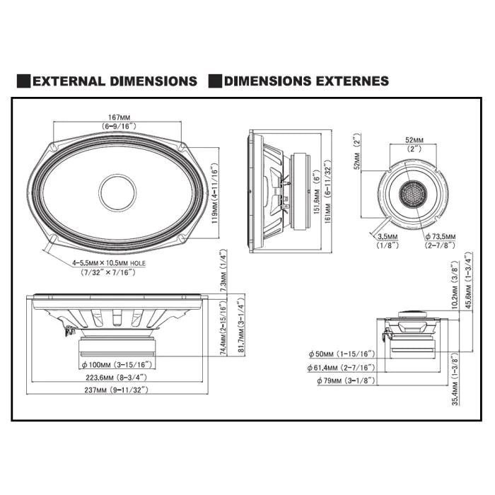 Alpine S2-S69C - S-Series 6"x9" Car Component Speakers 260 Watts