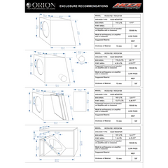 ORION HCCA152 - 15" SPL Competition Subwoofer DVC 2Ohm 2500 Watts RMS