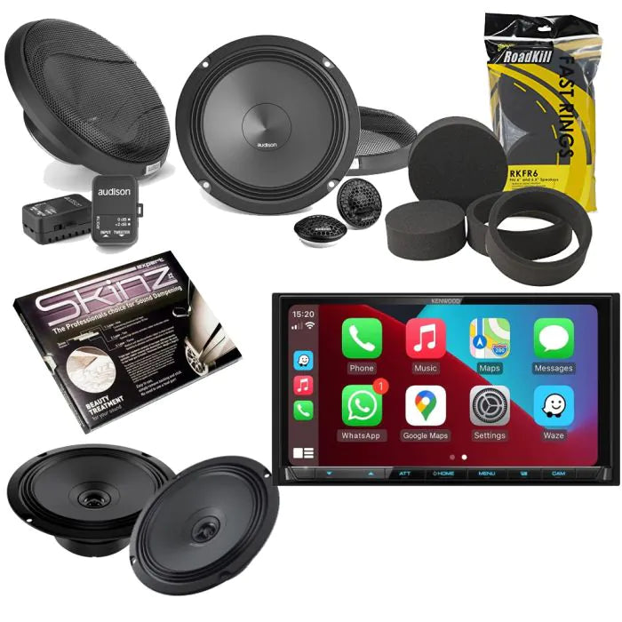 Bespoke Prima Front & Rear Speaker Upgrade Kenwood 7" CarPlay™ Android Auto DAB+ Bluetooth Stereo